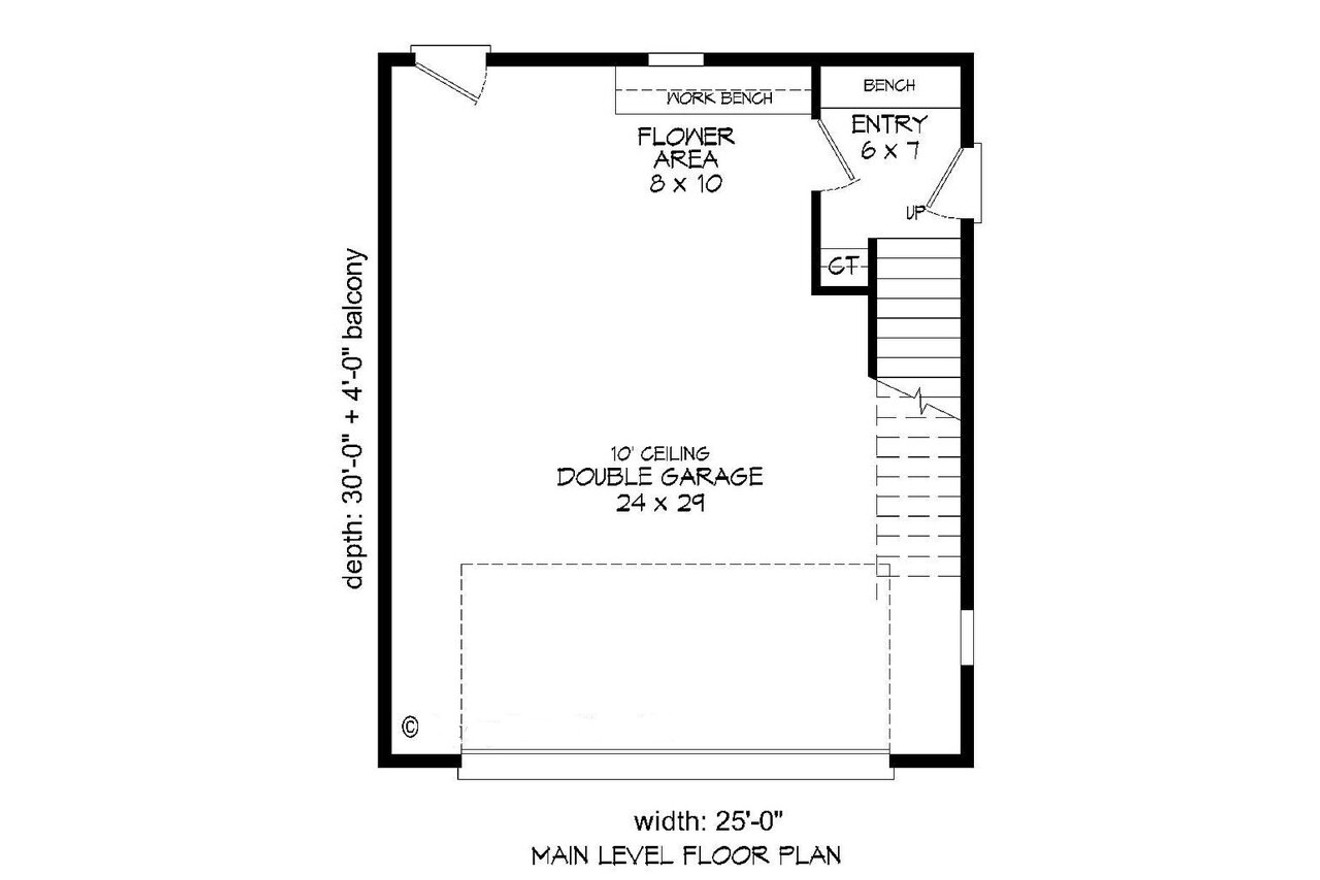 Modern House Plan - 44253 - 1st Floor Plan