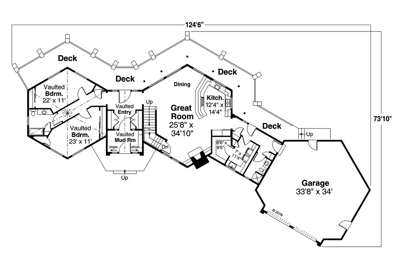 Lodge Style House Plan - Ashcroft 44348 - 1st Floor Plan