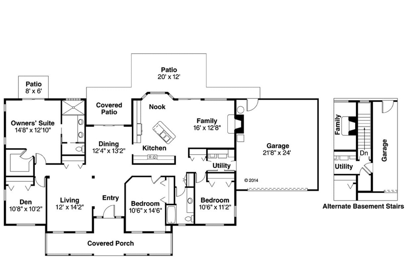 Country House Plan - Redmond 44538 - 1st Floor Plan