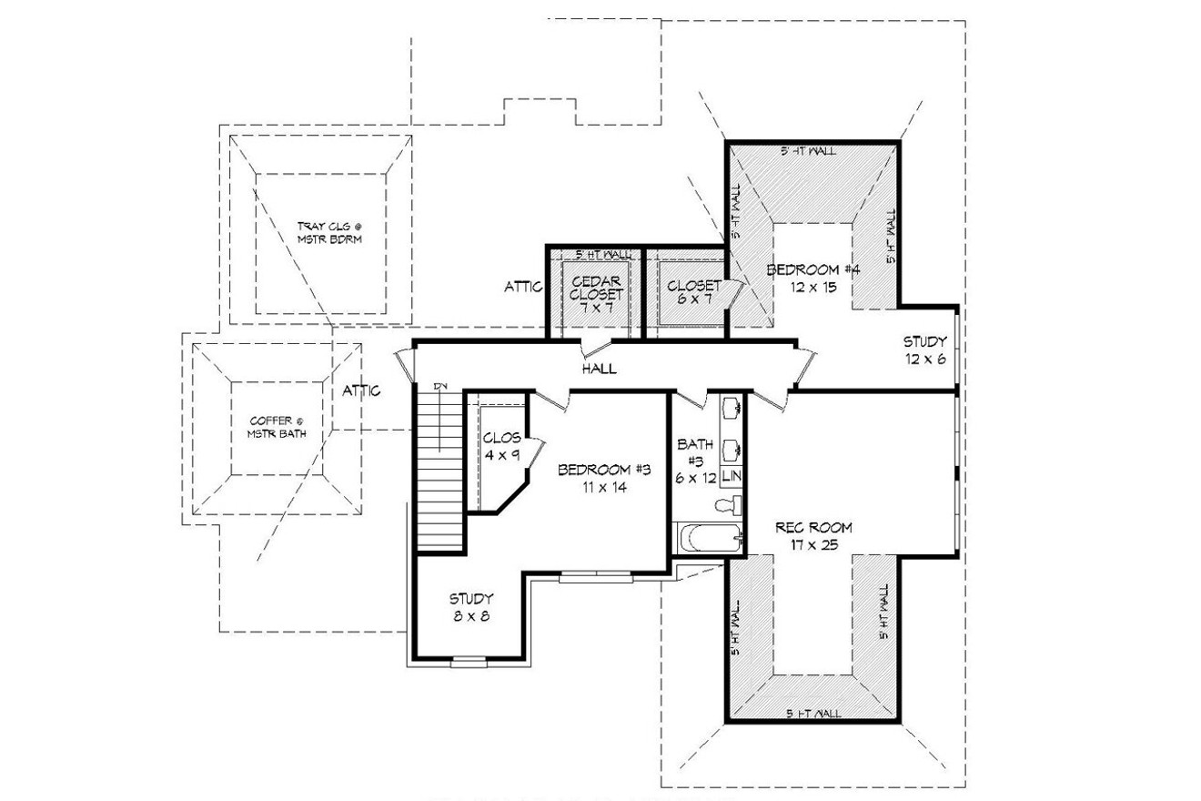 Southern House Plan - Whitetail 44842 - 2nd Floor Plan