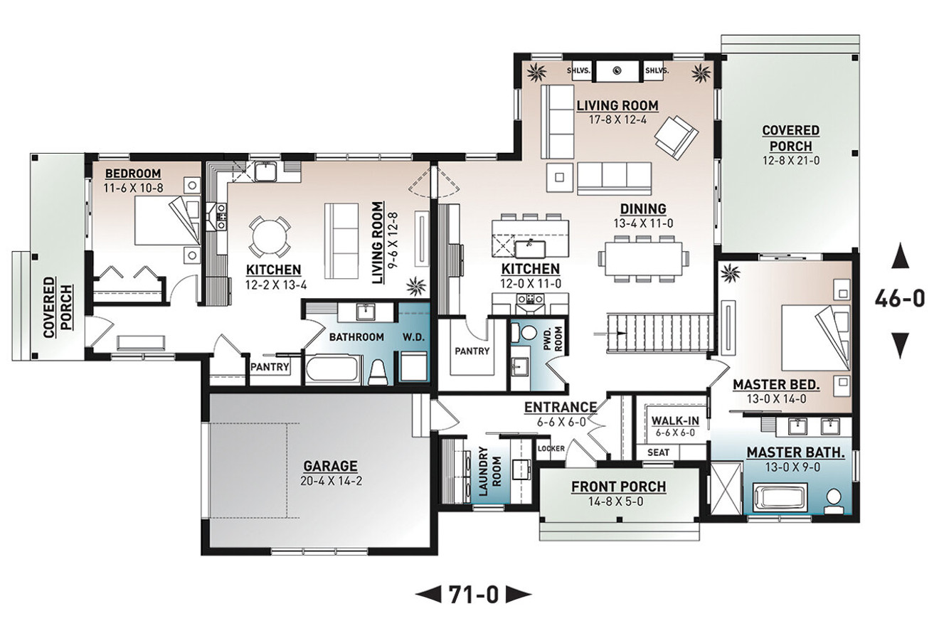 Farmhouse House Plan - Generation 44964 - 1st Floor Plan