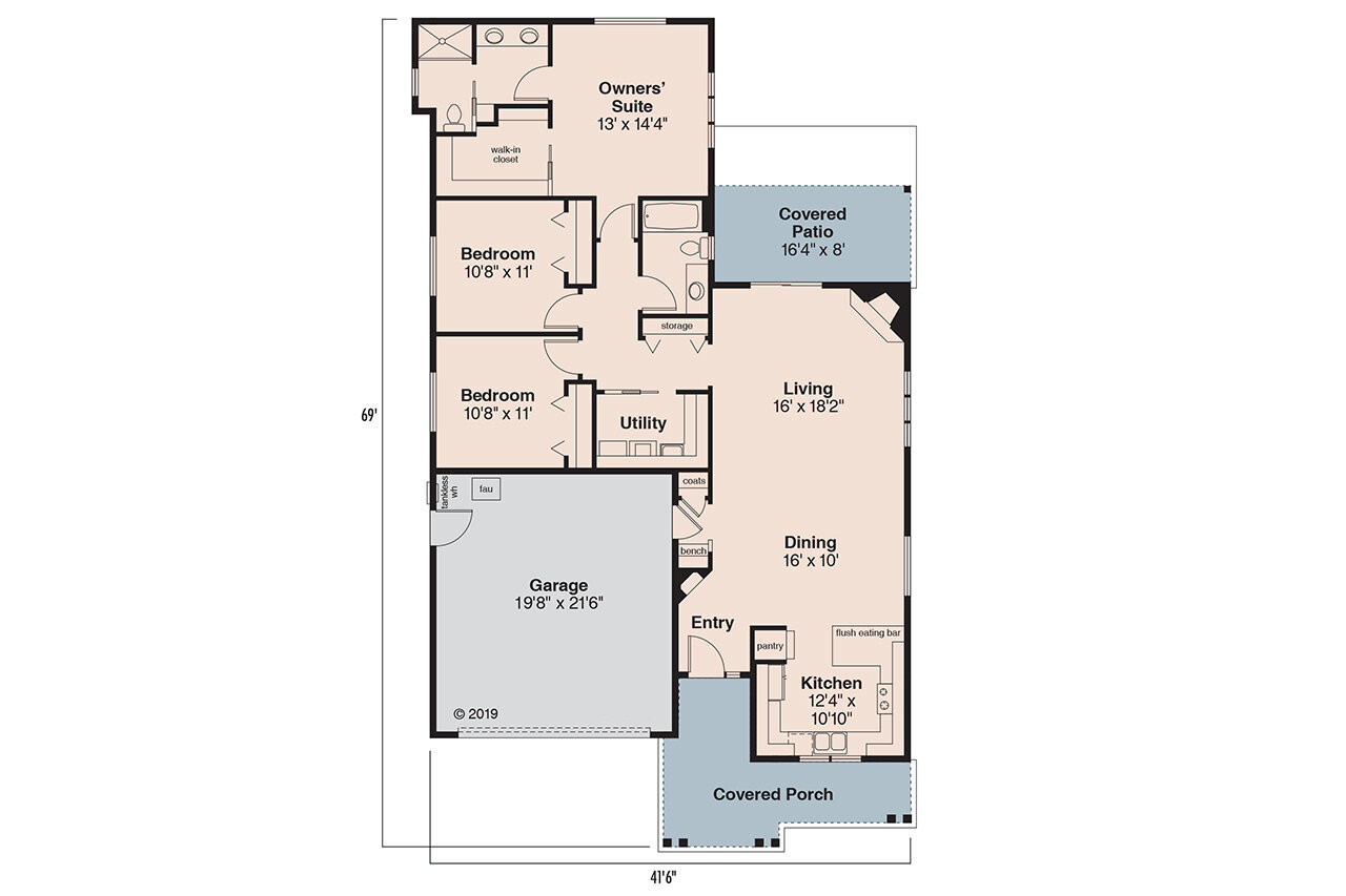 Cottage House Plan - Caspian 45189 - 1st Floor Plan