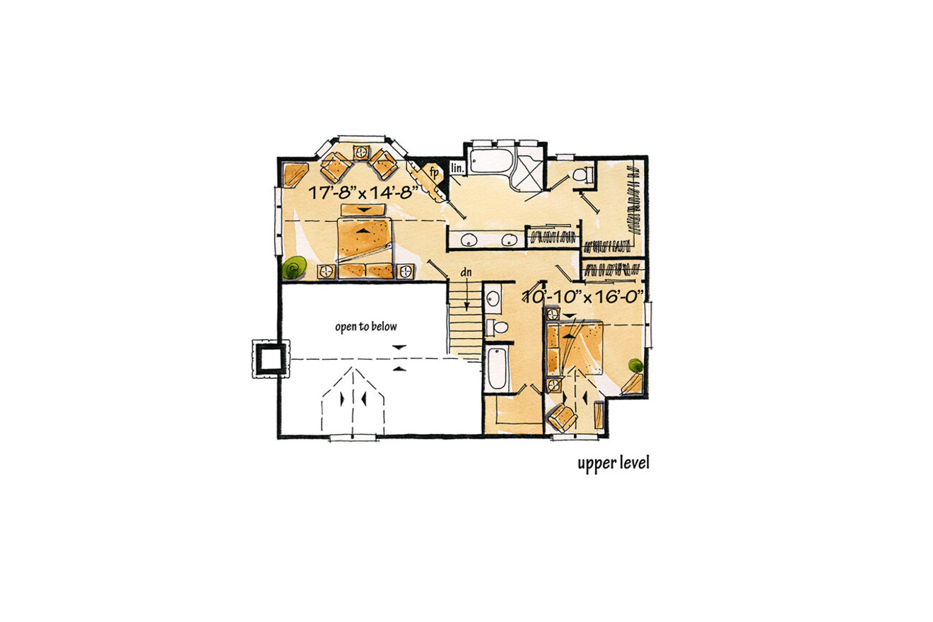 Secondary Image - Lodge Style House Plan - Stone Cliff 45246 - 2nd Floor Plan
