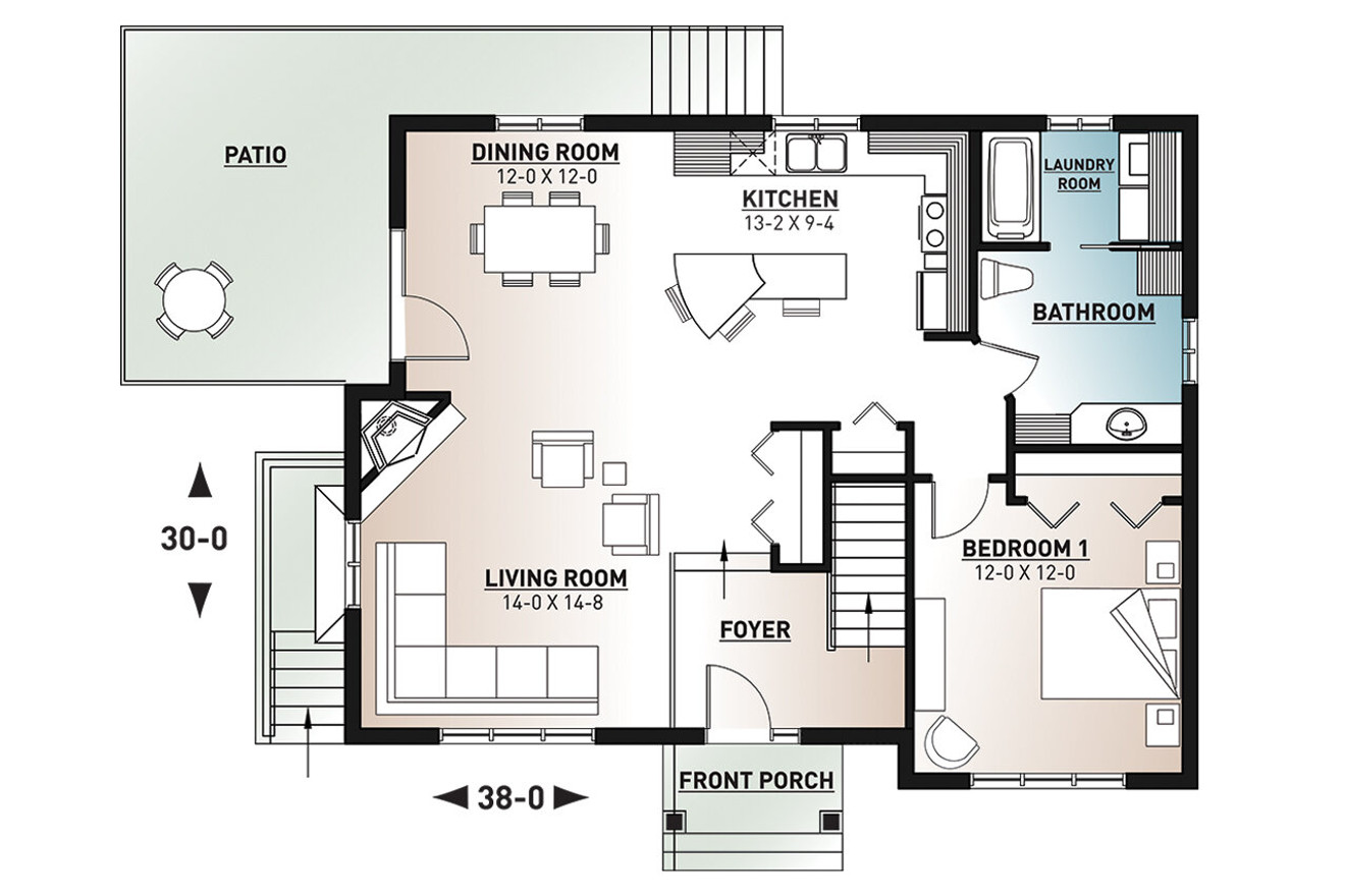 Lodge Style House Plan - The Cap 2 45406 - 1st Floor Plan