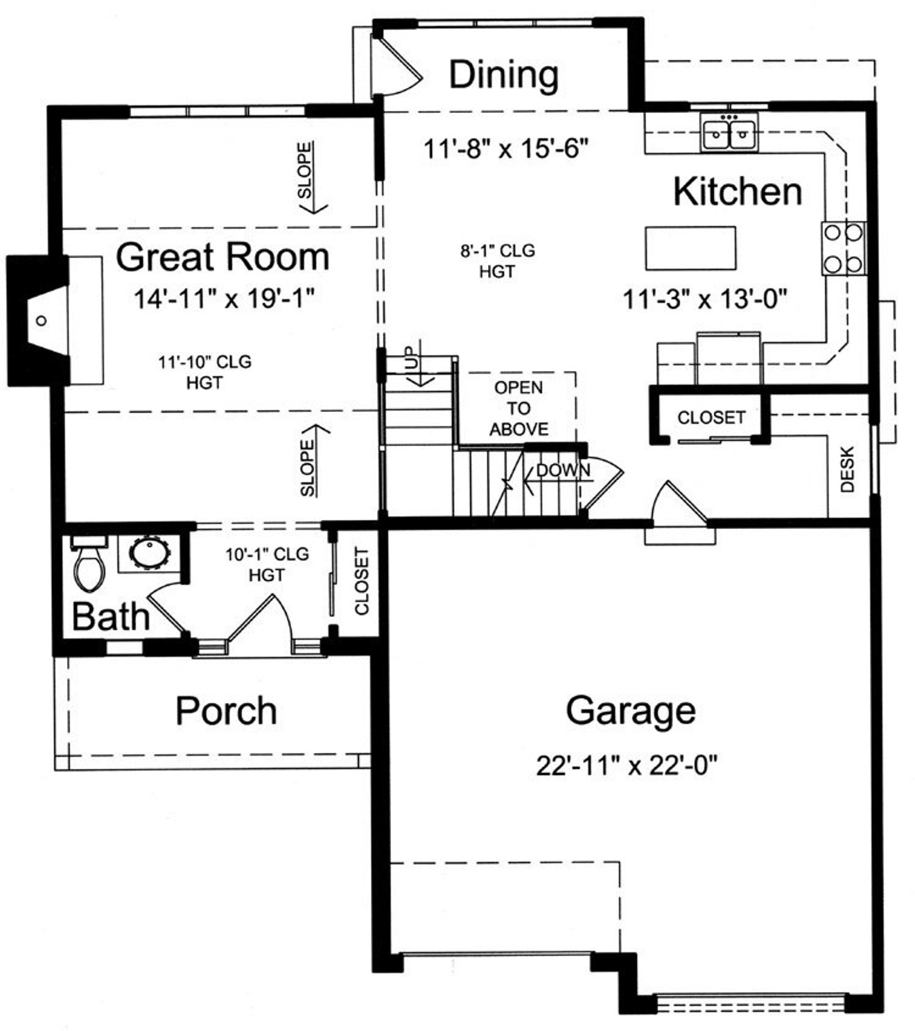 Traditional House Plan - Sheffield II 45422 - 1st Floor Plan