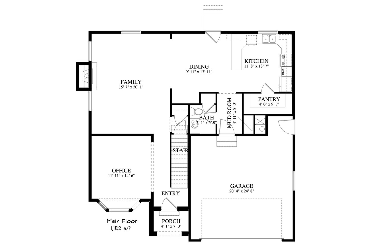 Traditional House Plan - Andersons 45513 - 1st Floor Plan