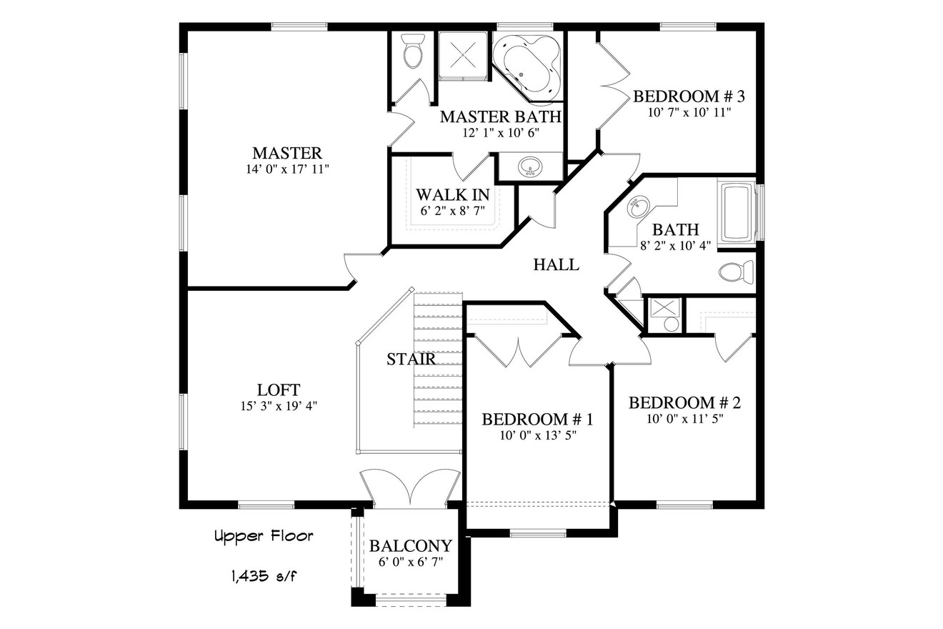 Secondary Image - Traditional House Plan - Andersons 45513 - 2nd Floor Plan