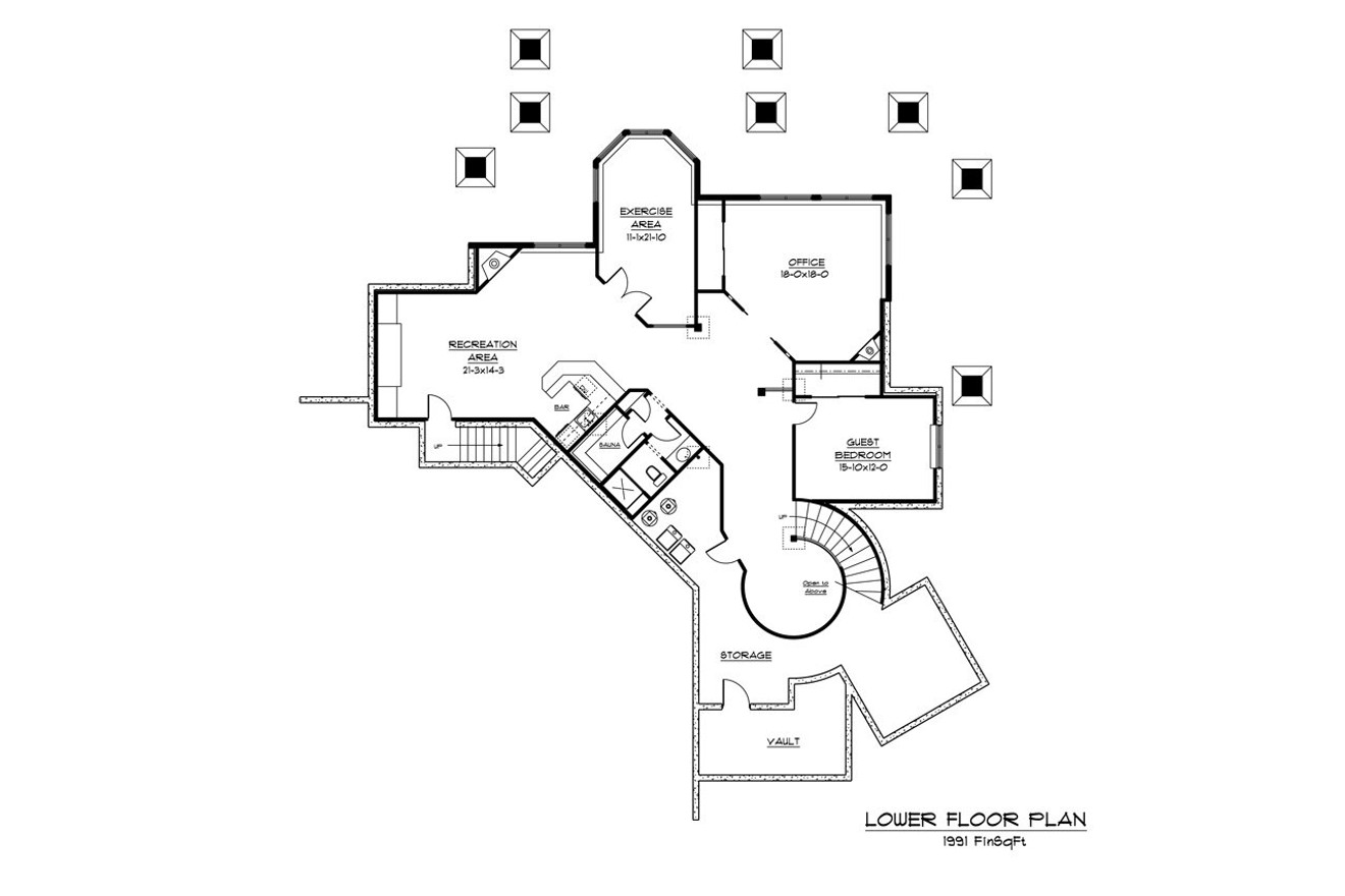 Craftsman House Plan - Summit 45600 - Basement Floor Plan