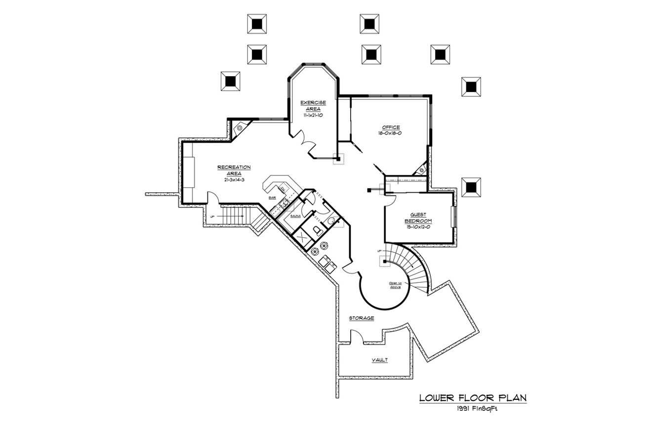 Craftsman House Plan - Summit 45600 - Basement Floor Plan