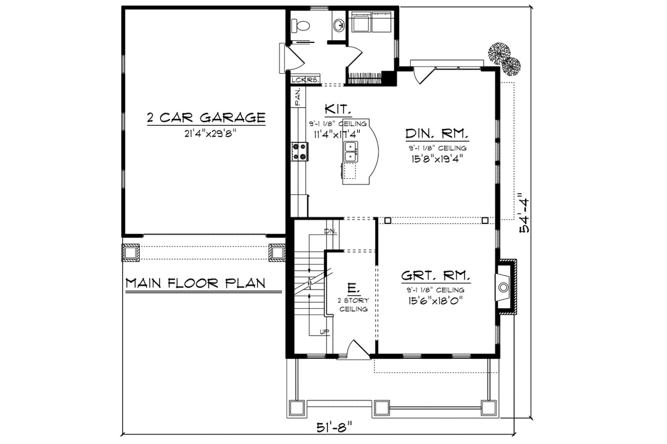 Traditional House Plan - 45649 - 1st Floor Plan