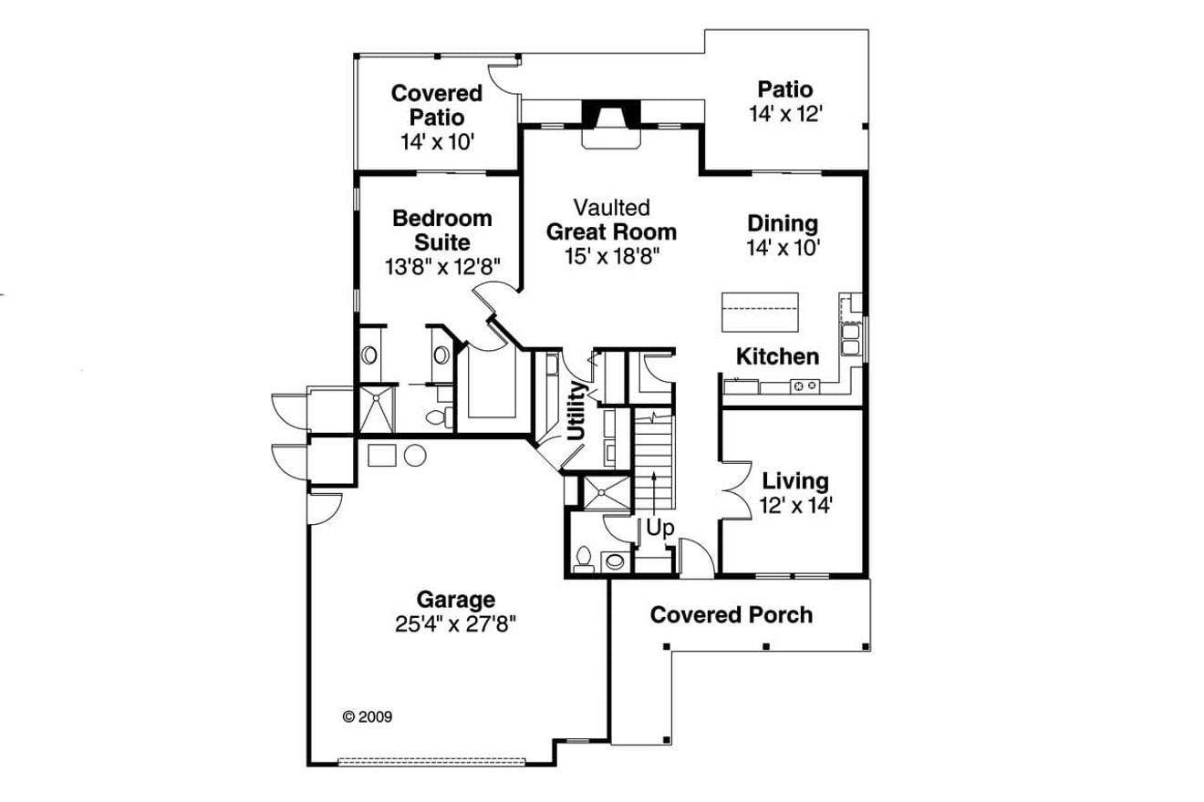 Country House Plan - Bryson 45672 - 1st Floor Plan