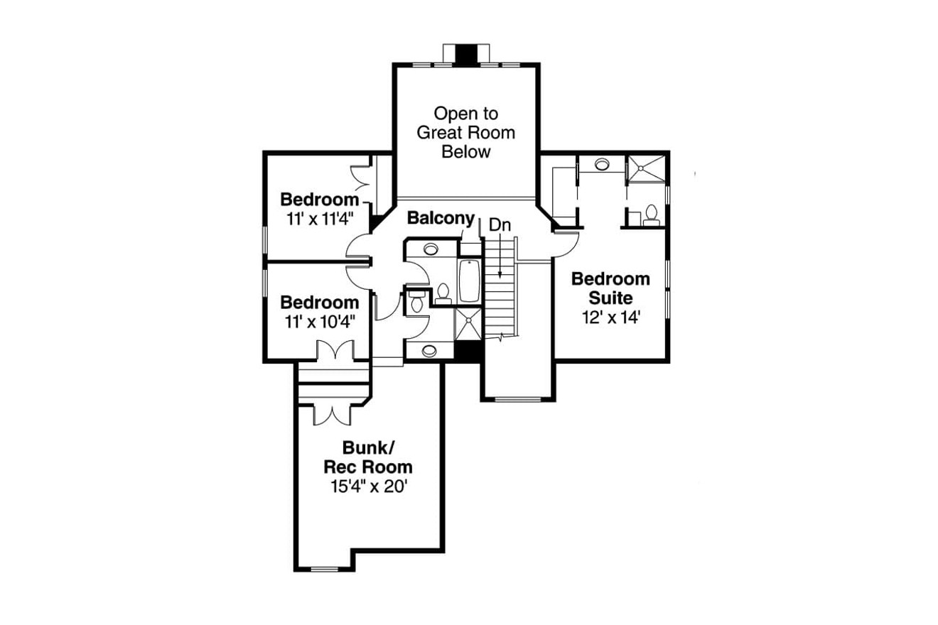 Secondary Image - Country House Plan - Bryson 45672 - 2nd Floor Plan