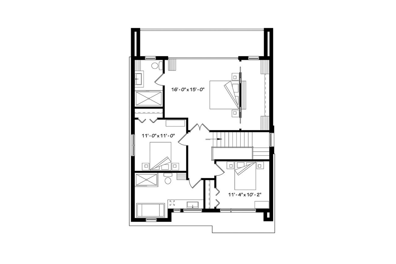 Modern House Plan - Essex 3 45789 - 2nd Floor Plan