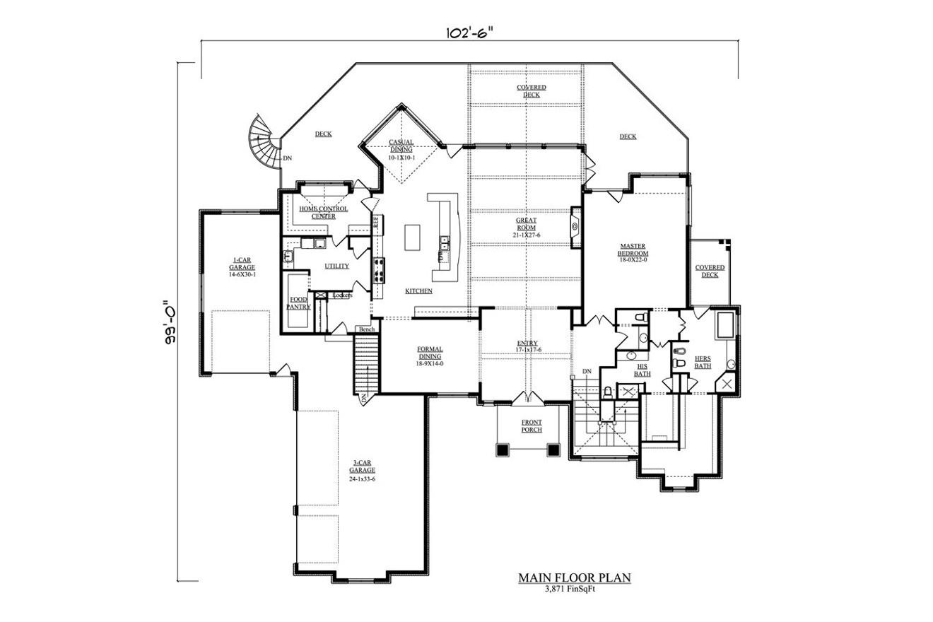 Classic House Plan - Champery 46476 - 1st Floor Plan