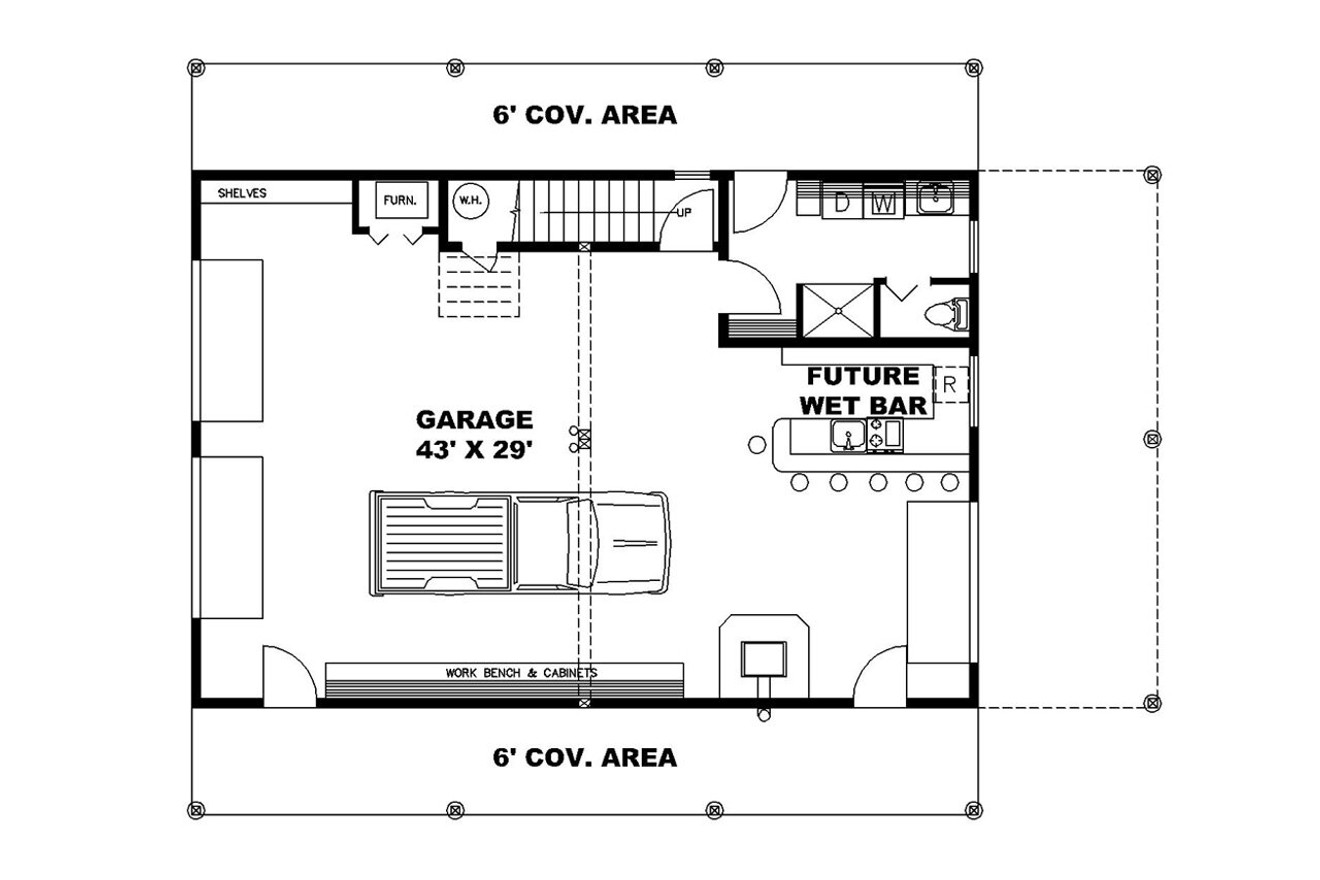 Traditional House Plan - 46539 - 1st Floor Plan