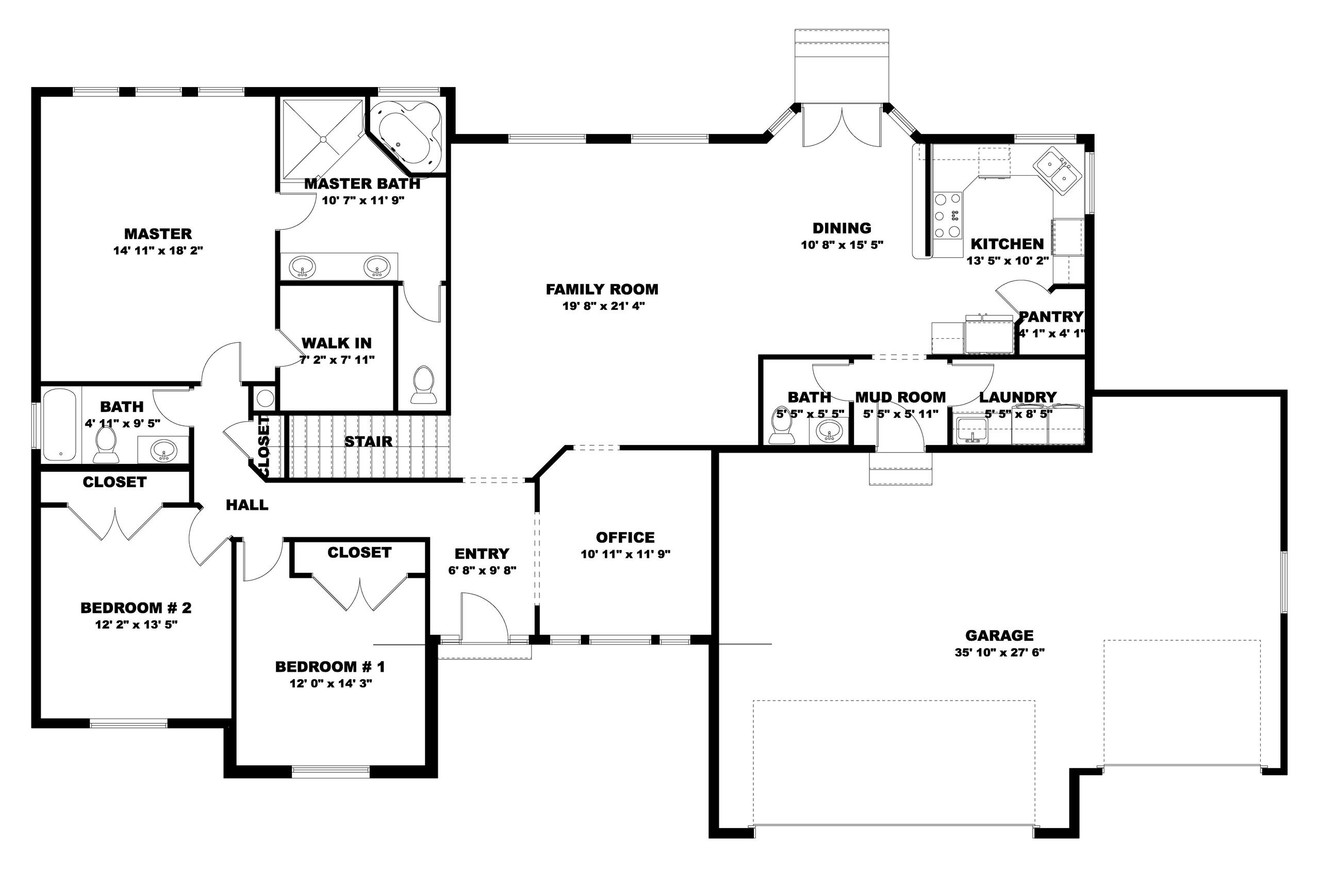 Traditional House Plan - Jamestown 47116 - 1st Floor Plan