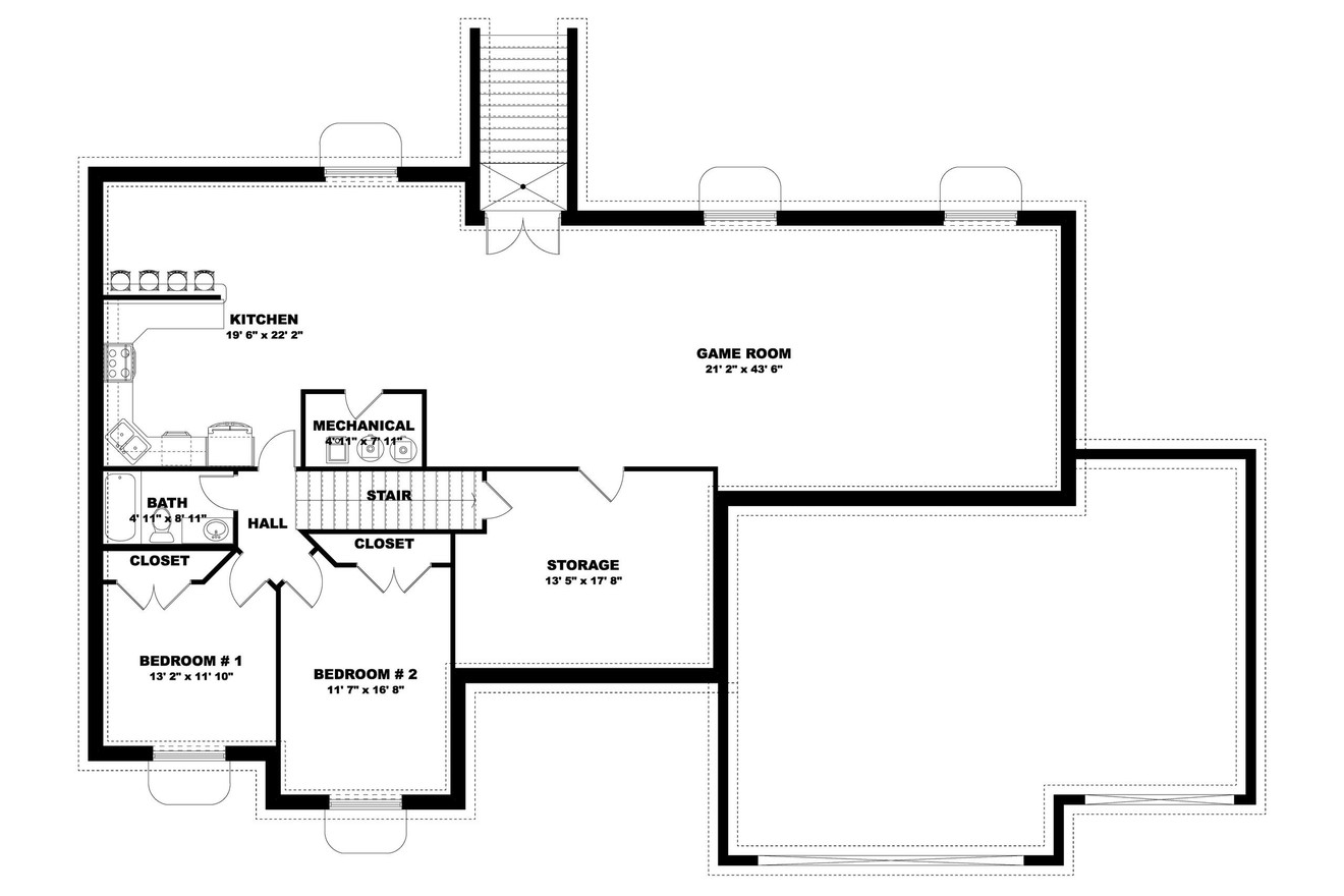 Traditional House Plan - Jamestown 47116 - Basement Floor Plan
