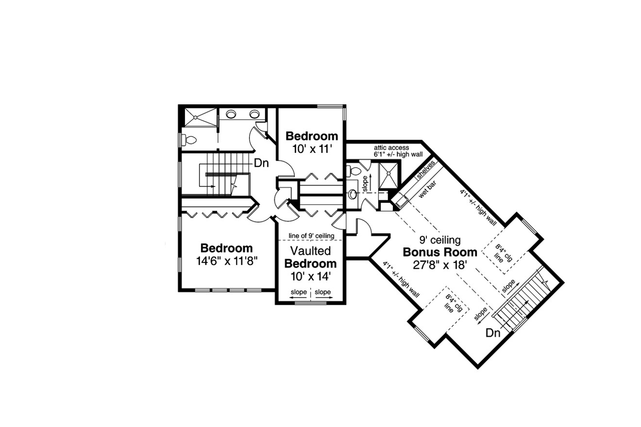 Secondary Image - Country House Plan - Shiloh 47284 - 2nd Floor Plan