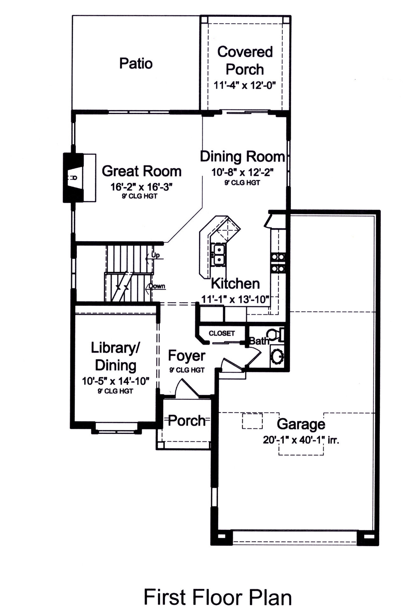 Traditional House Plan - Bucyrus 47359 - 1st Floor Plan