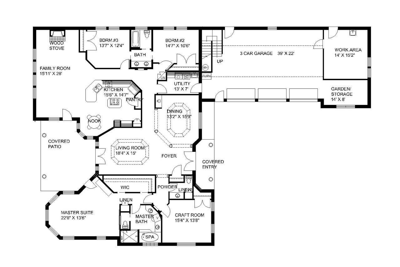 Contemporary House Plan - 47531 - 1st Floor Plan