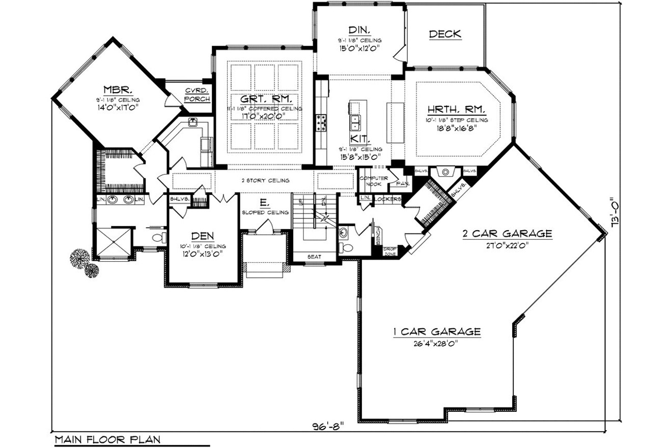 Craftsman House Plan - 47669 - 1st Floor Plan