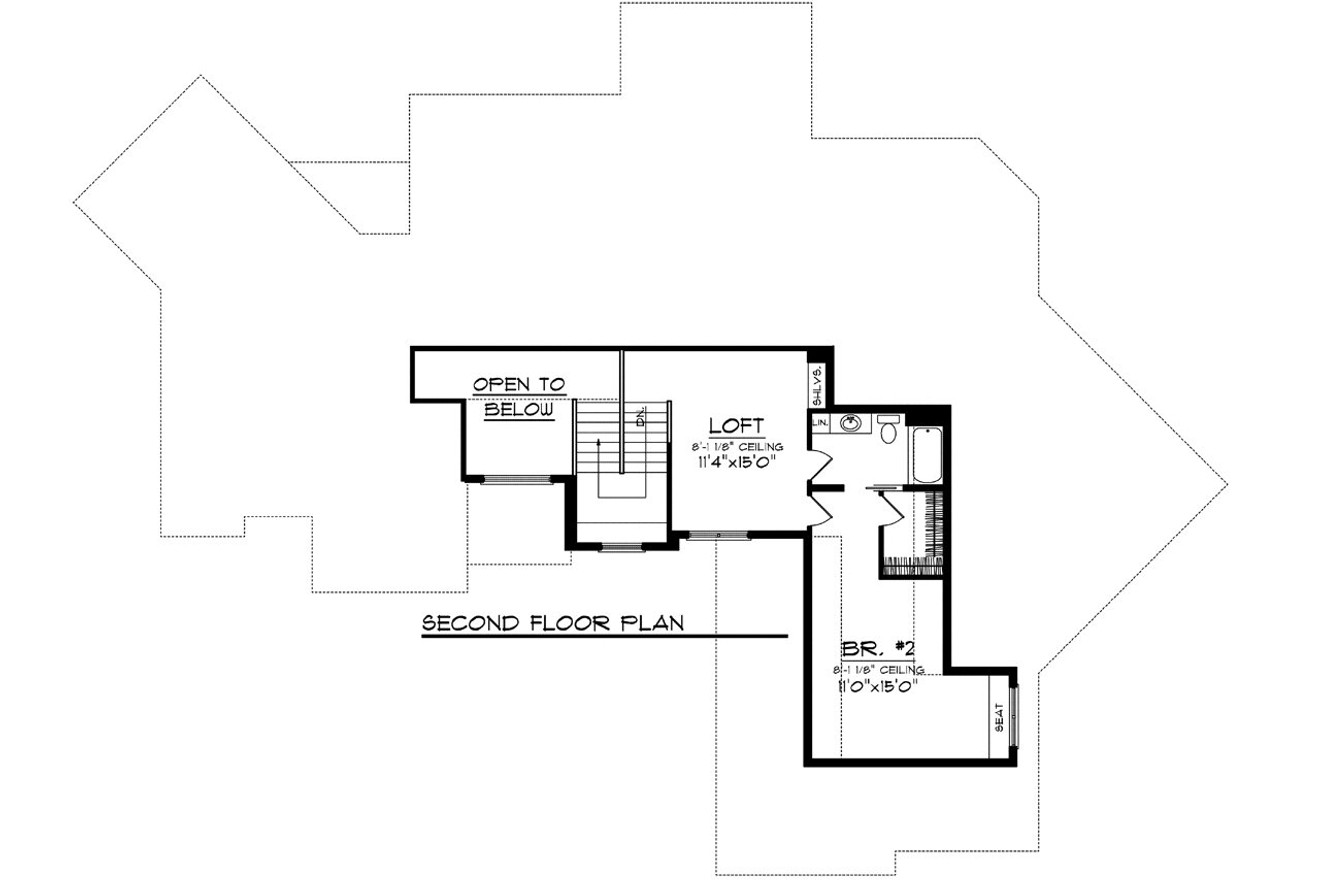 Craftsman House Plan - 47669 - 2nd Floor Plan