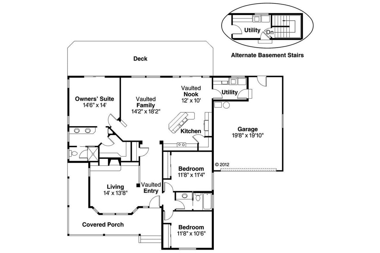 Country House Plan - Cambridge 47689 - 1st Floor Plan