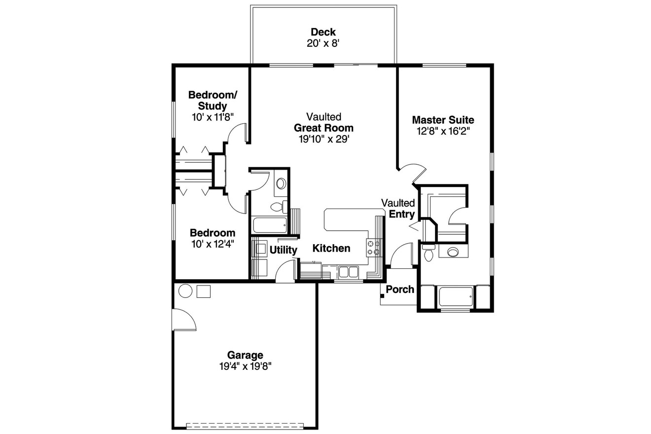 Ranch House Plan - Tyson 47726 - 1st Floor Plan