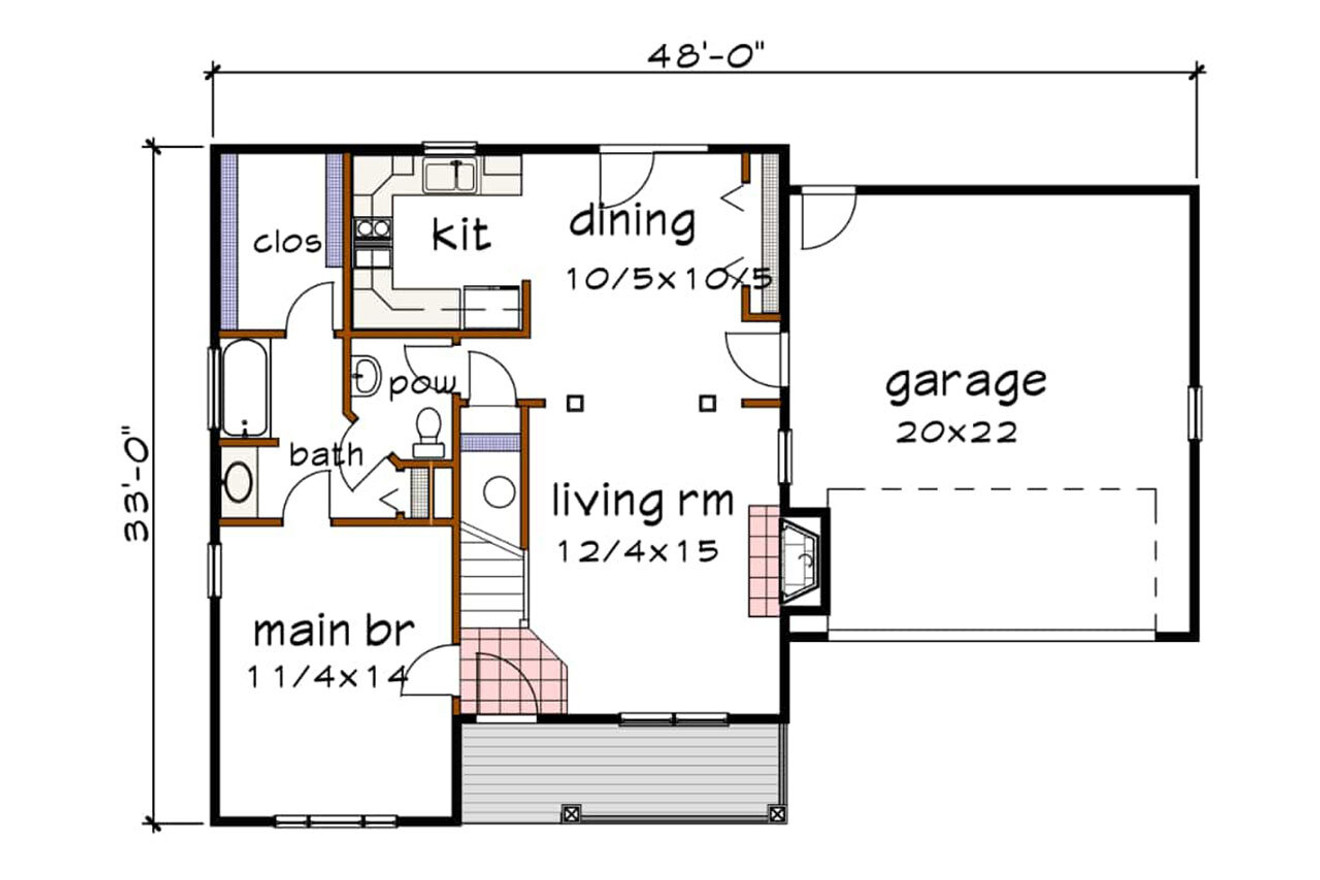 Country House Plan - 47941 - 1st Floor Plan