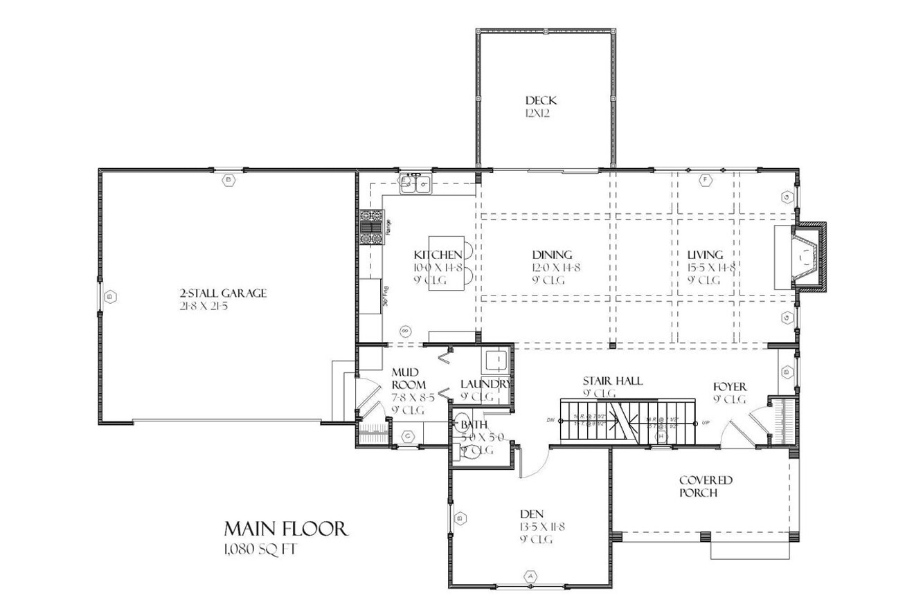 Tudor House Plan - Orion 48027 - 1st Floor Plan