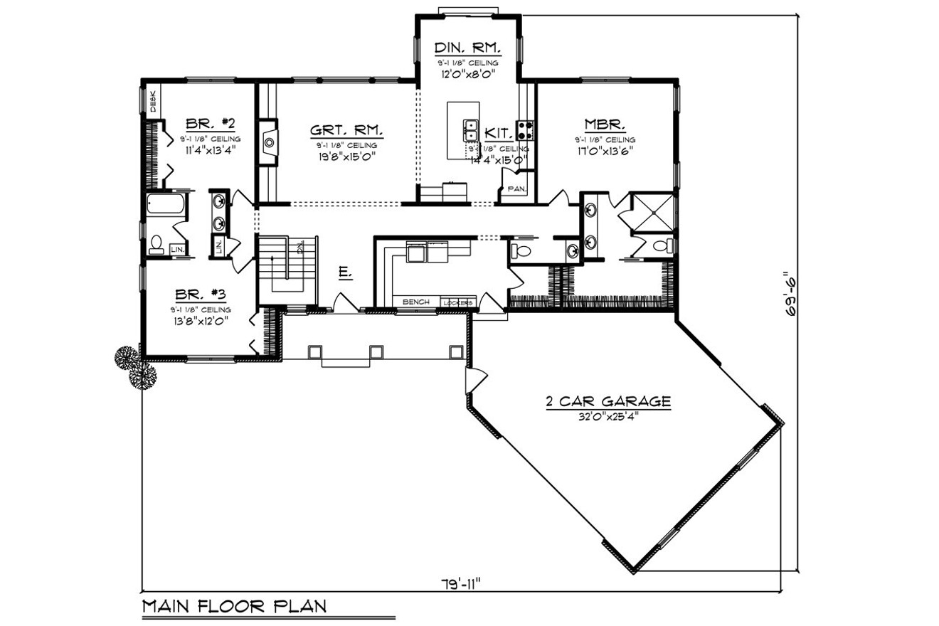 Farmhouse House Plan - 48141 - 1st Floor Plan