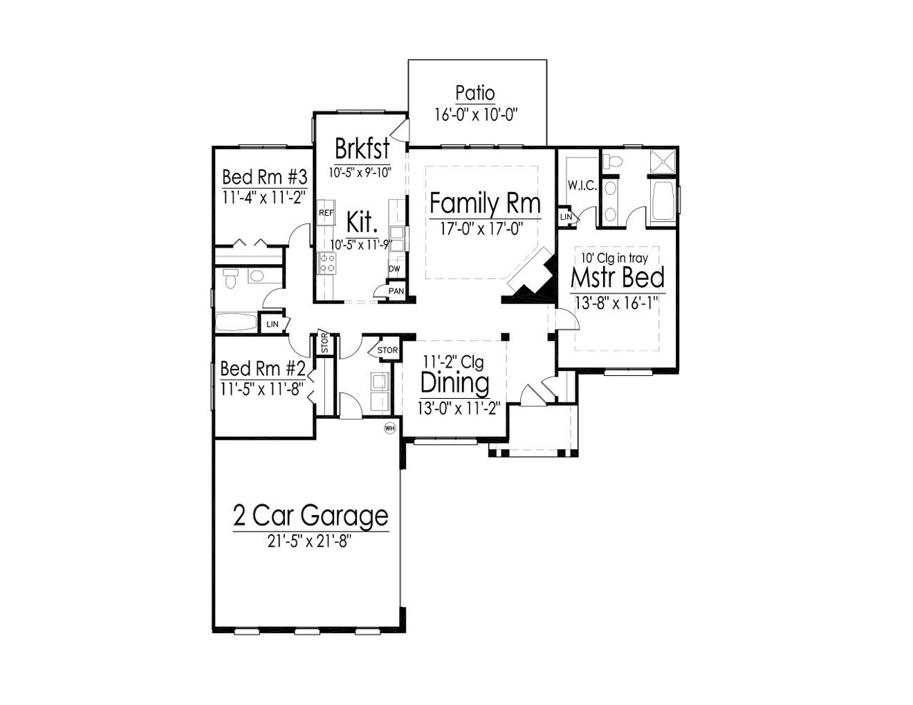 Ranch House Plan - 48156 - 1st Floor Plan