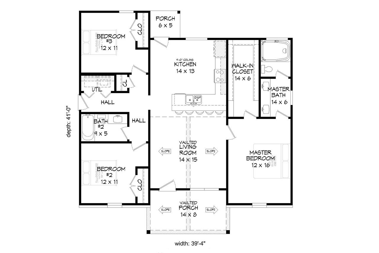 Cottage House Plan - Hidden Creek 48254 - 1st Floor Plan