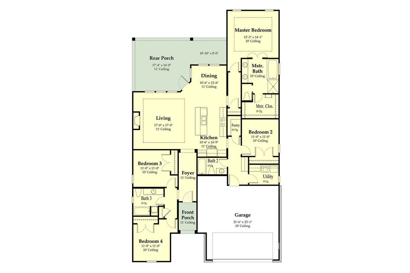 Cottage House Plan - 48303 - 1st Floor Plan