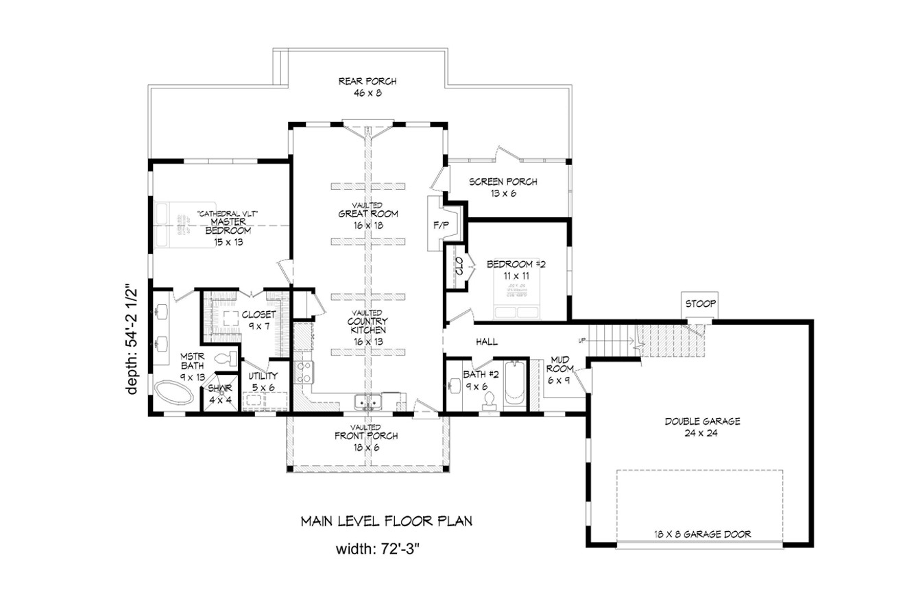 Craftsman House Plan - 48509 - 1st Floor Plan