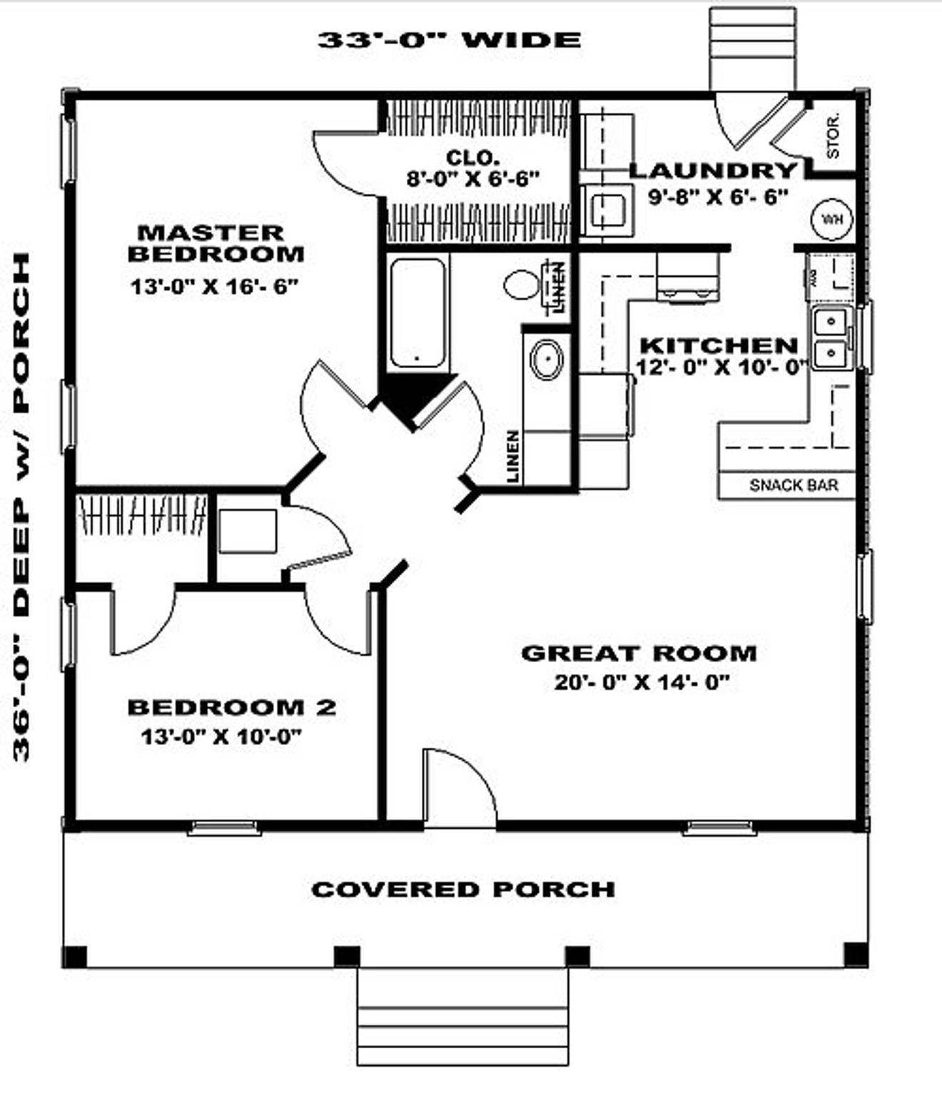 Cottage House Plan - 48546 - 1st Floor Plan