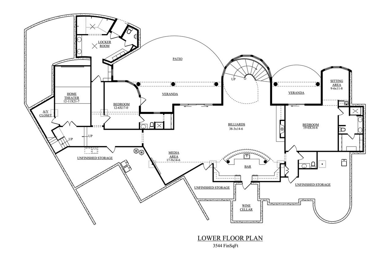 Tuscan House Plan - Venezia 48616 - Basement Floor Plan