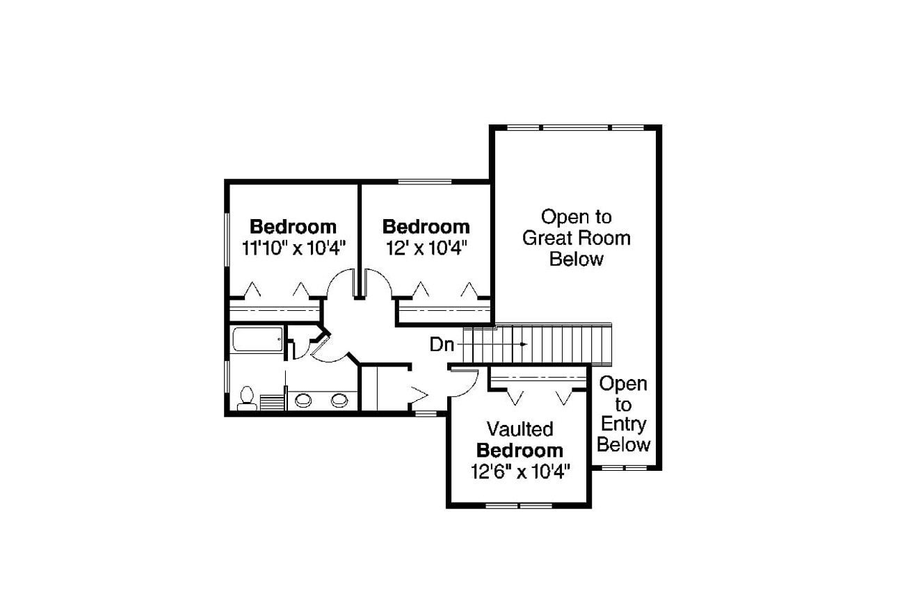 Secondary Image - Craftsman House Plan - Westdale 48642 - 2nd Floor Plan