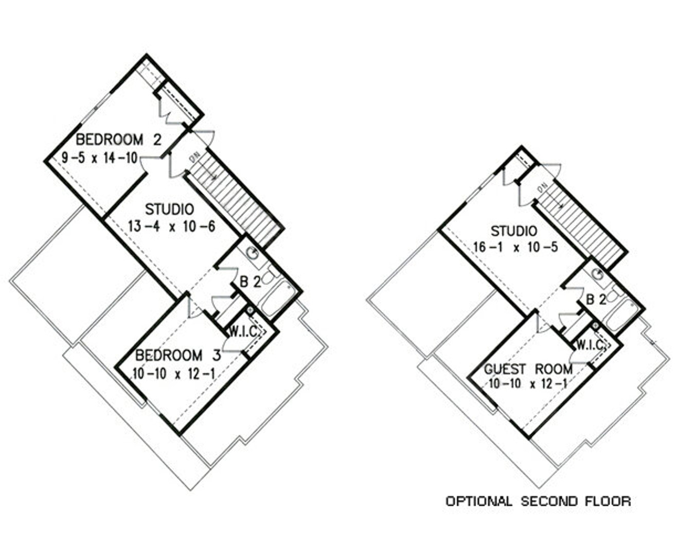 Secondary Image - Craftsman House Plan - Lakeview Cottage Hip 48850 - 2nd Floor Plan