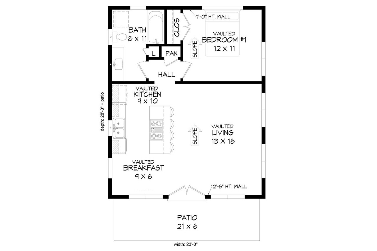 Contemporary House Plan - Timber Overlook 48937 - 1st Floor Plan