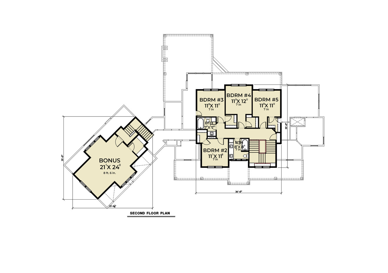 Secondary Image - Farmhouse House Plan - 48973 - 2nd Floor Plan