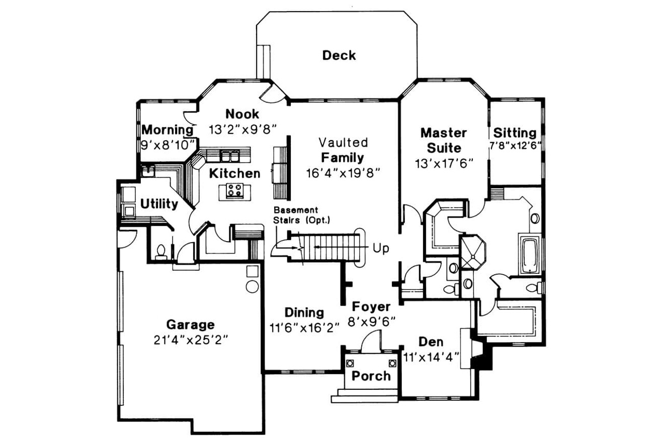 European House Plan - Montpellier 49079 - 1st Floor Plan
