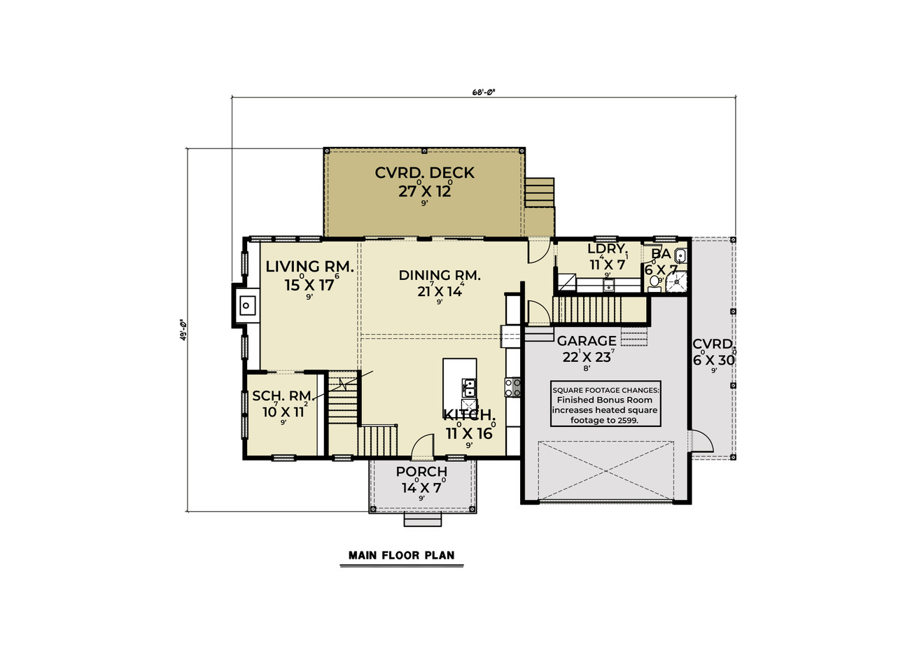 Farmhouse House Plan - 49170 - 1st Floor Plan