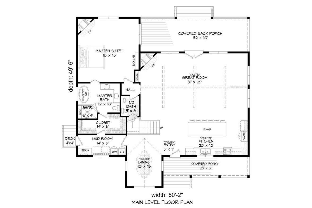 Country House Plan - Red Lodge Creek 49247 - 1st Floor Plan