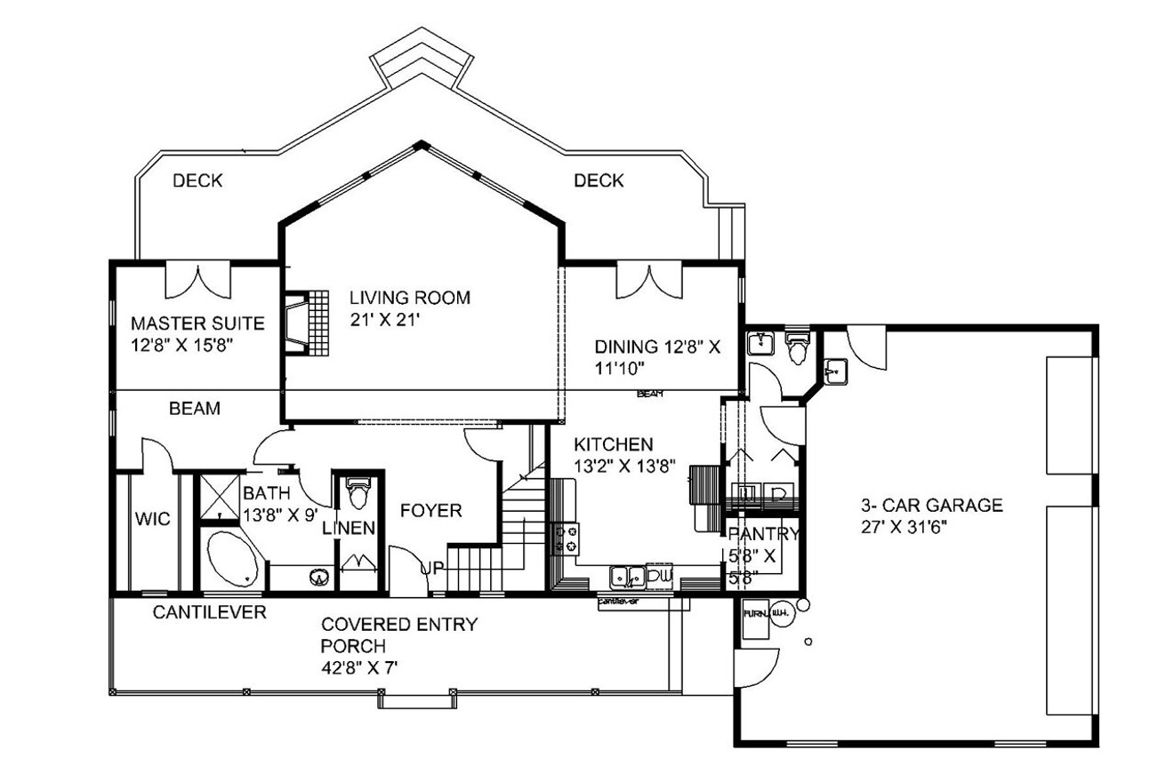 Country House Plan - 49352 - 1st Floor Plan