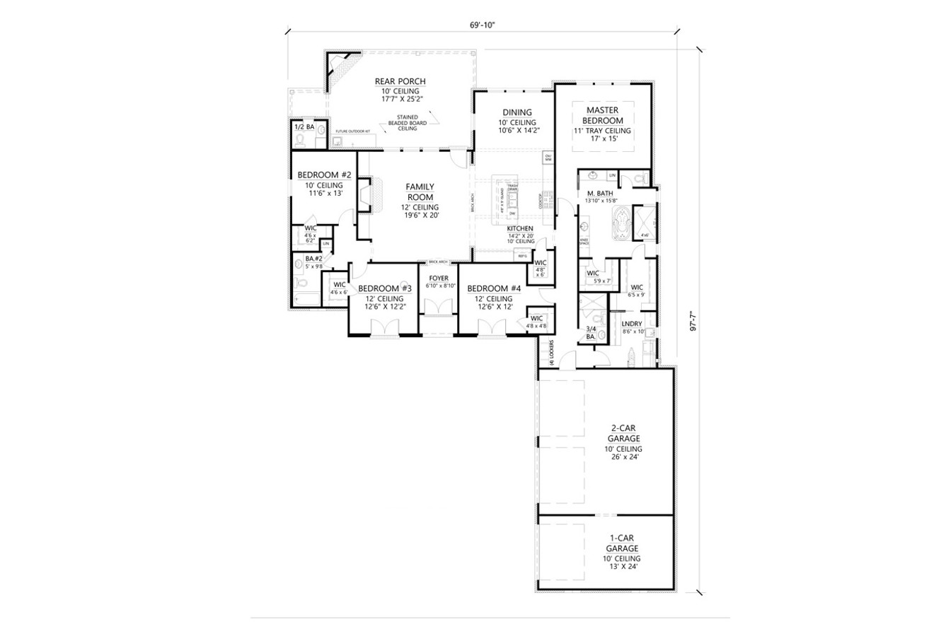 European House Plan - Monticello 49412 - 1st Floor Plan