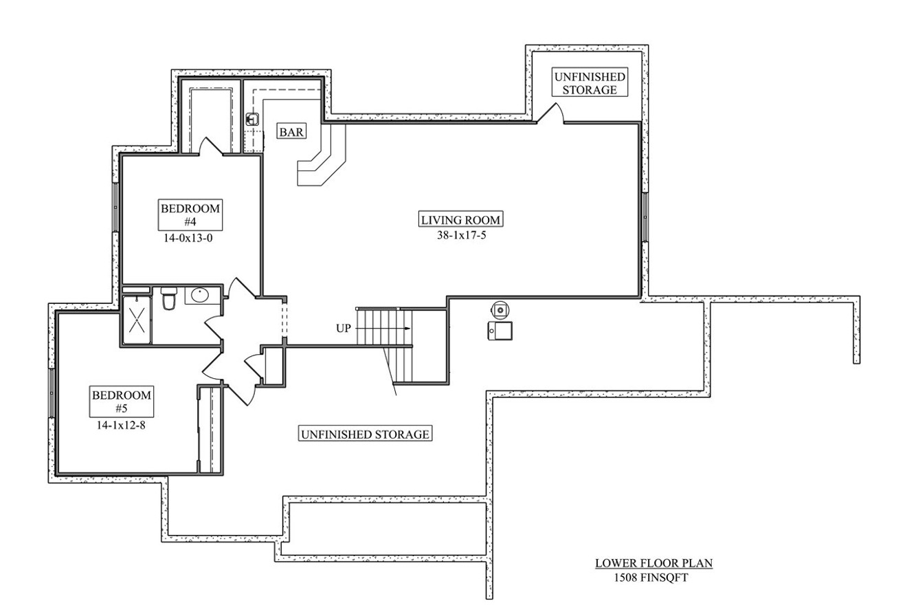 Ranch House Plan - Lincoln 49487 - Basement Floor Plan