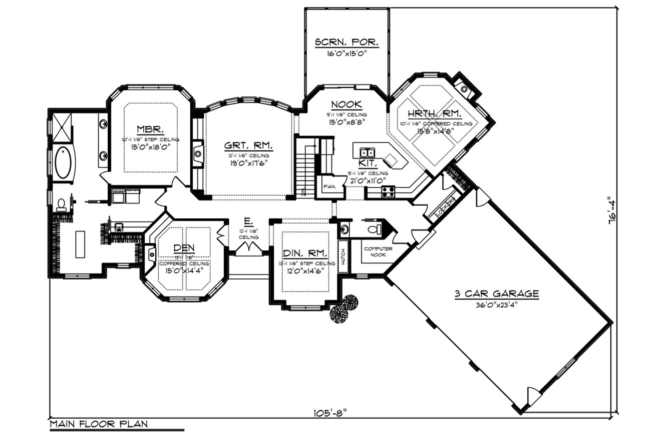Traditional House Plan - 49511 - 1st Floor Plan