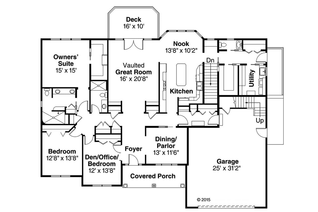 Ranch House Plan - Hampshire 49661 - 1st Floor Plan