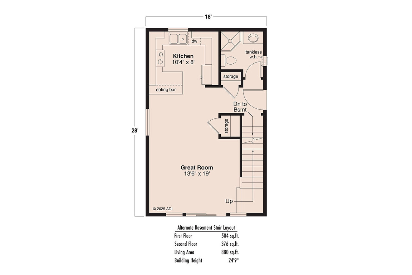 Cottage House Plan - Aspen Cottage 49838 - Optional Floor Plan